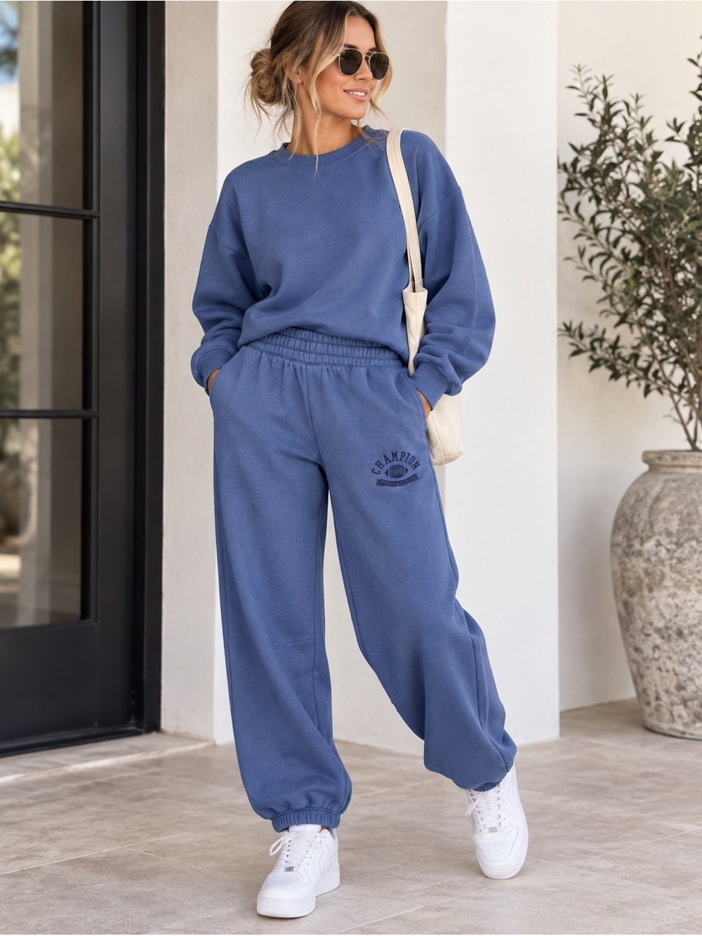 Champion Women's Dusty Blue Relaxed Jogger Sweatpants